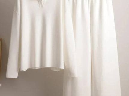 Althéa | Ensemble pull col polo et pantalon large