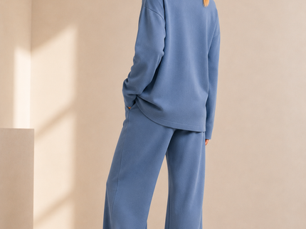 Althéa | Ensemble pull col polo et pantalon large