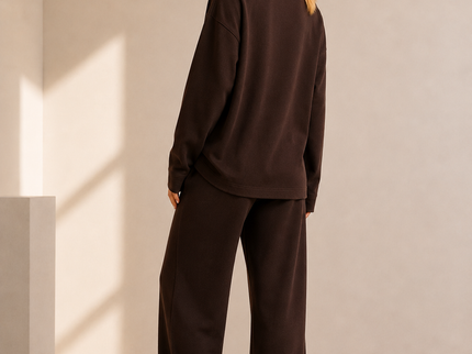 Althéa | Ensemble pull col polo et pantalon large