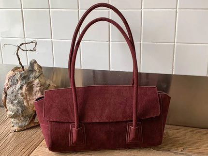 Rosalie Vintage Faux Suede Shoulder Handbag