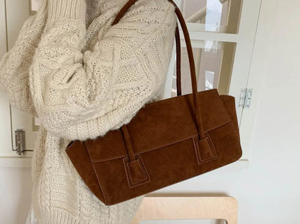 Rosalie Vintage Faux Suede Shoulder Handbag