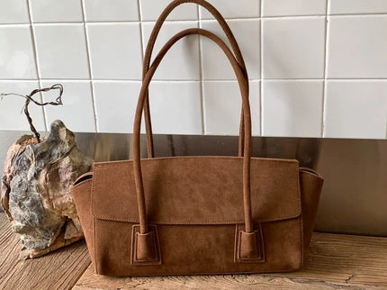 Rosalie Vintage Faux Suede Shoulder Handbag