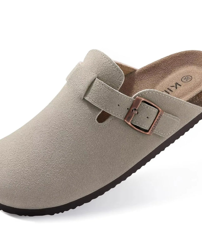 Suede Footbed Clog Mules