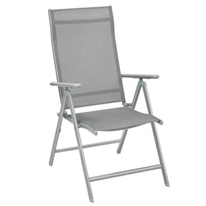 ERA - Chaise de jardin pliante avec dossier réglable 8 positions, cadre aluminium