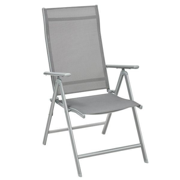 ERA - Chaise de jardin pliante avec dossier réglable 8 positions, cadre aluminium