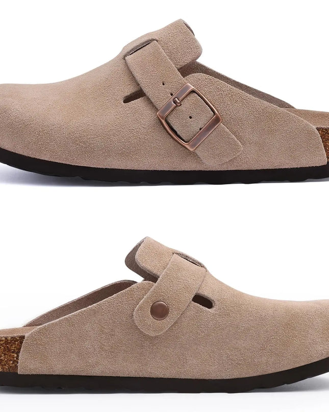 Suede Footbed Clog Mules