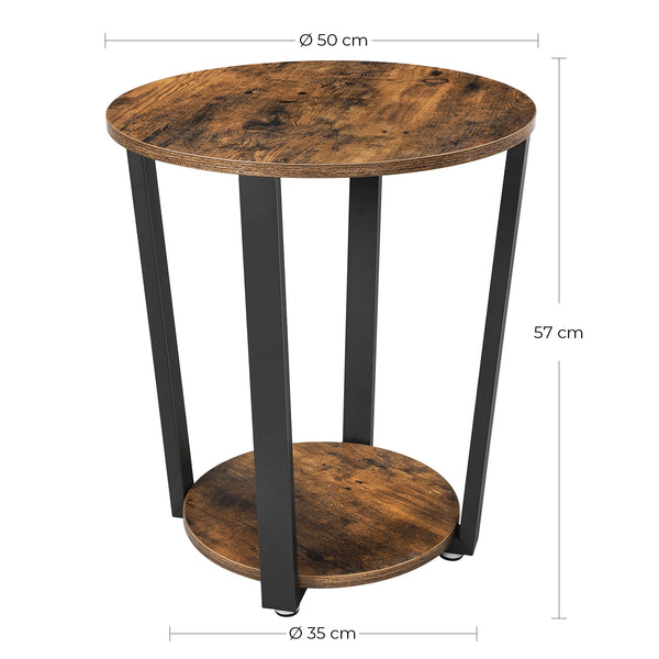 dimension table de chevet apiu en bois 2 niveaux