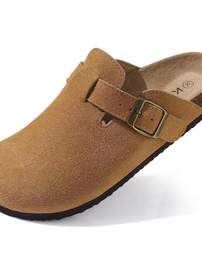 Suede Footbed Clog Mules