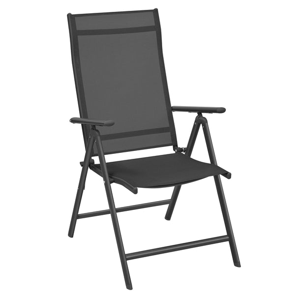 ERA - Chaise de jardin pliante avec dossier réglable 8 positions, cadre aluminium