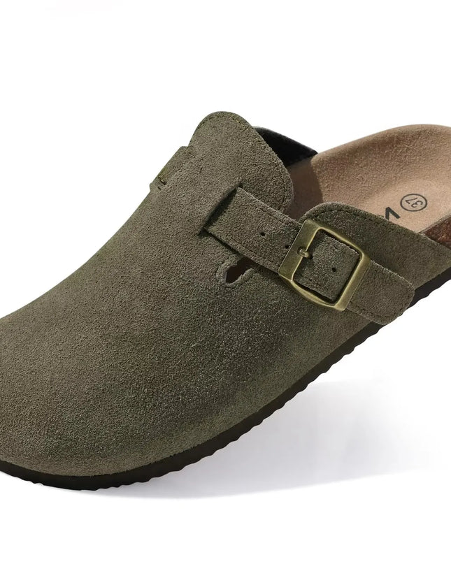 Suede Footbed Clog Mules