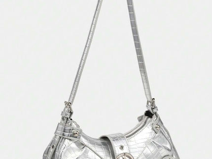 Sac en Simili Cuir a bandouliere pour femme argenté 