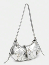 Sac en Simili Cuir a bandouliere pour femme argenté 