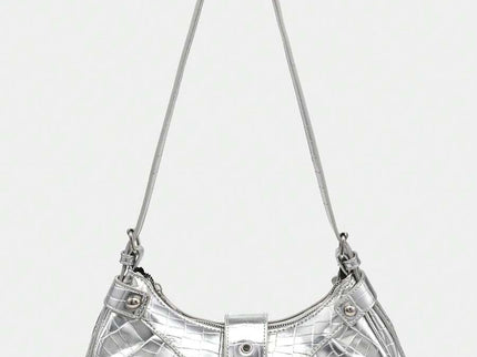Sac en Simili Cuir a bandouliere pour femme argenté 2