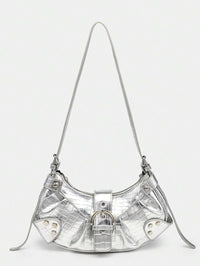 Sac en Simili Cuir a bandouliere pour femme argenté 2