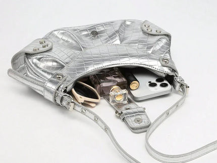 Sac en Simili Cuir a bandouliere pour femme argenté 5