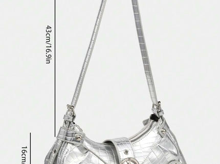 Sac en Simili Cuir a bandouliere pour femme argenté 6 dimesion