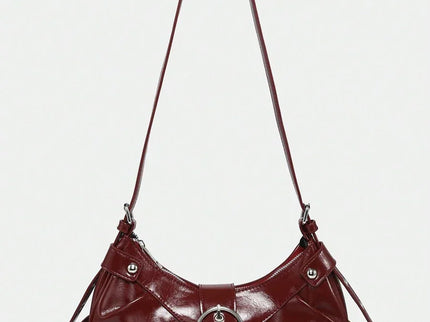 Sac en Simili Cuir a bandouliere pour femme bordeau  de face