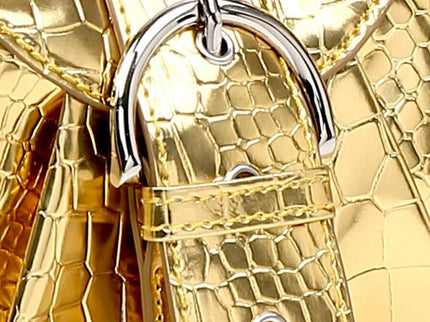 Sac en Simili Cuir a bandouliere pour femme doré détail sangle