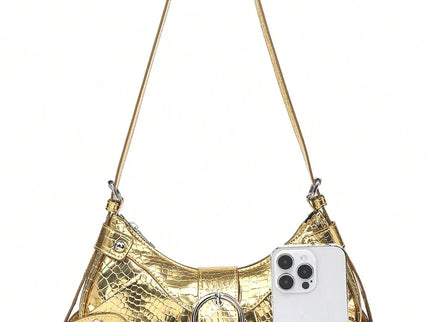 Sac en Simili Cuir a bandouliere pour femme doré taille avec telephone