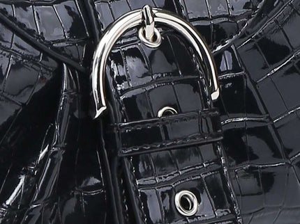 Sac en Simili Cuir a bandouliere pour femme noir brillant 4