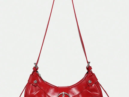 Sac en Simili Cuir a bandouliere pour femme rouge cuir lisse 2