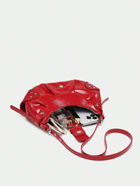 Sac en Simili Cuir a bandouliere pour femme rouge cuir lisse telephone comparaison 2