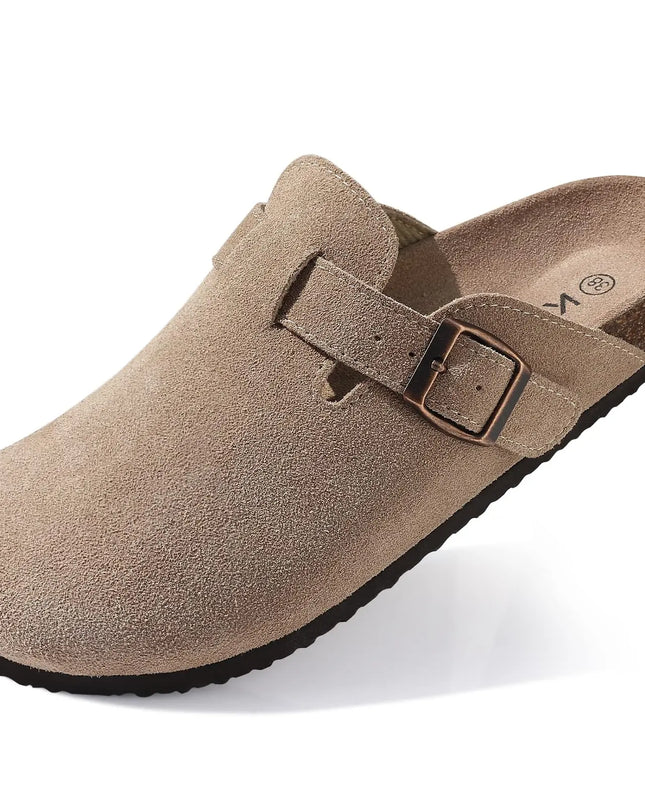 Suede Footbed Clog Mules
