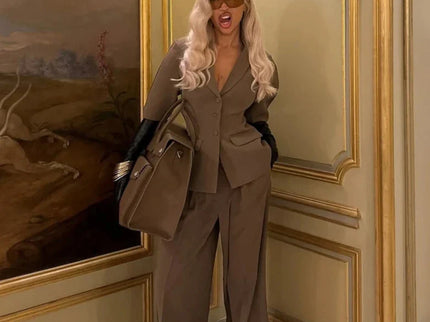 Ophélie | Ensemble blazer et pantalon large