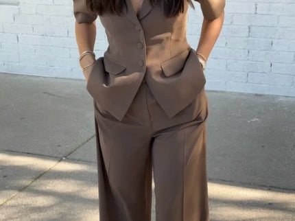 Ophélie | Ensemble blazer et pantalon large
