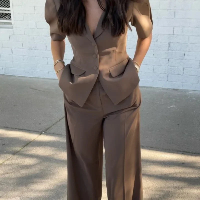 Ophélie | Set aus Blazer und weiter Hose