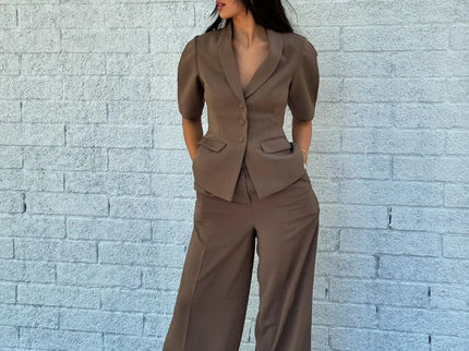 Ophélie | Ensemble blazer et pantalon large