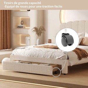 Tête de lit pétale velours Teddy – confort et élégance Rosalya