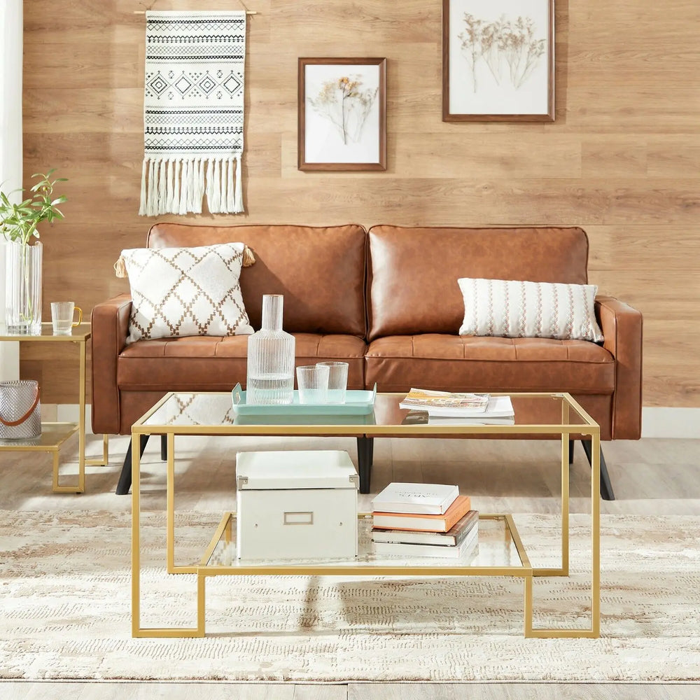 Table TABA en situation dans un salon contemporain – Rangement inférieur et design épuré