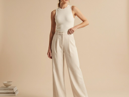 Ariane | Pantalon large taille haute