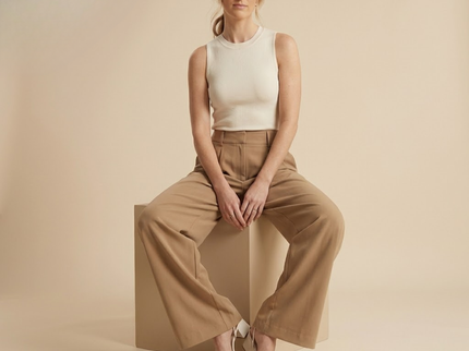 Léonie | Pantalon large taille haute