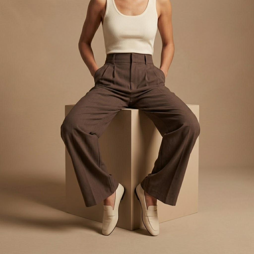 Maëva | High-Waist-Hose mit weitem Bein
