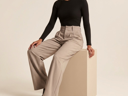 Solène | Pantalon large taille haute