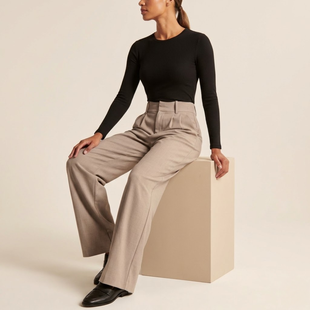Solène | High-Waist-Hose mit weitem Bein