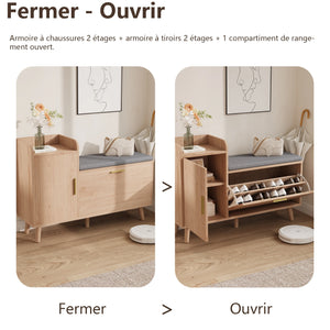 banc d’entrée NOVA design minimaliste avec espace de rangement pratique