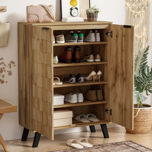 buffet de rangement ORVIA bois avec motifs géométriques et design élégant