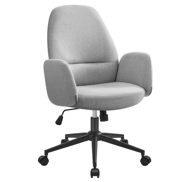 chaise de bureau grise confortable avec accoudoirs rembourré