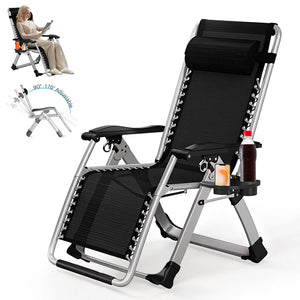 chaise longue réglable avec inclinaison de 90 à 170 degrés pour détente complète