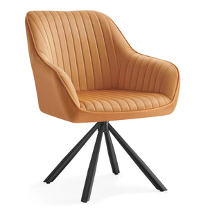 chaise salle a manger orange rembourée 