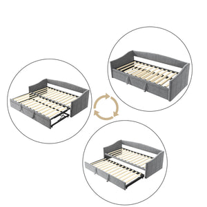 changement canapé en lit pliable avec tiroir escamotable