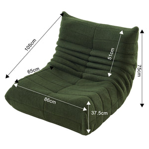 dimension SAUE fauteuil moderne en laine boucle vert ou rose