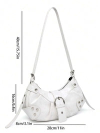 dimension Sac en Simili Cuir a bandouliere pour femme blanc 