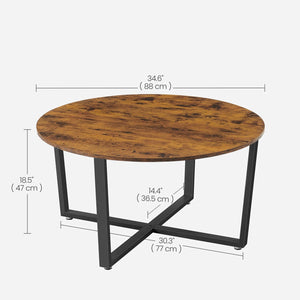dimension détail du plateau en bois marron de la table basse JUIA
