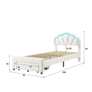 dimension lit nely blanc pour enfant 90x200cm