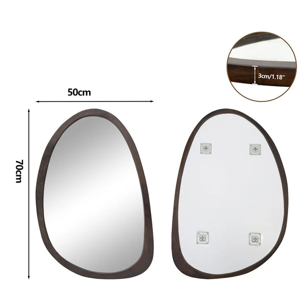 dimension miroir forme oeuf 
