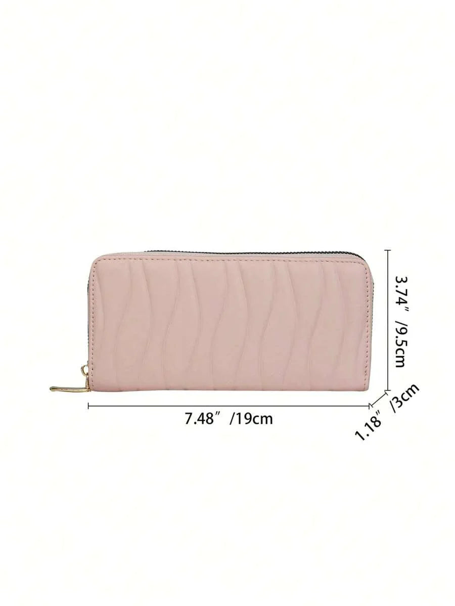 dimension portefeuille fermeture éclair uli rose 